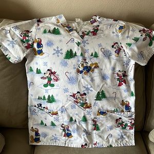 Disney Mickey Christmas scrub top